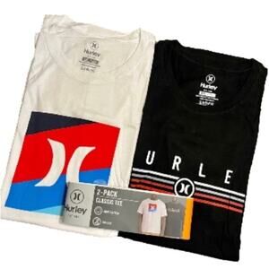 Hurley Men's T-Shirts Graphic Tee 2 Pack White Black Size XXL NWT